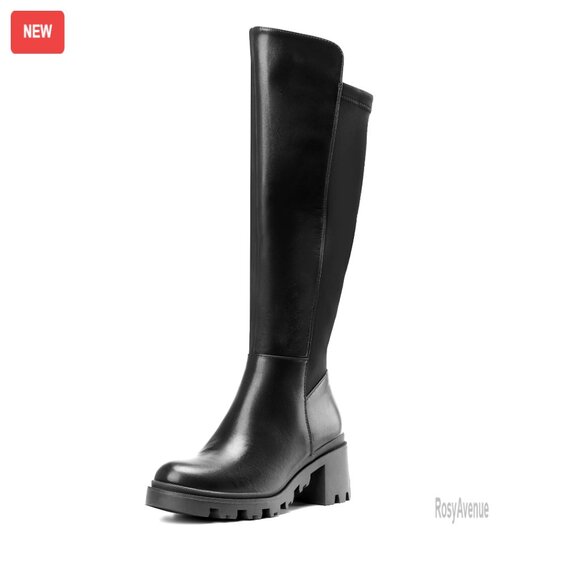 Women's Knee High Boots Platform Round Toe Stretch Comfortable Everyday